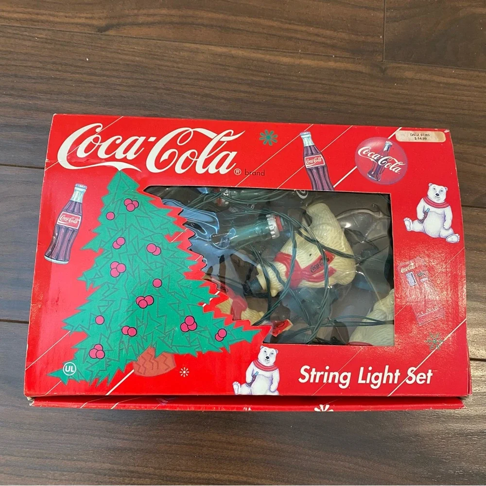 Vintage Coca-Cola String Light Set 14’ Coke Bottles and Polar Bears Working